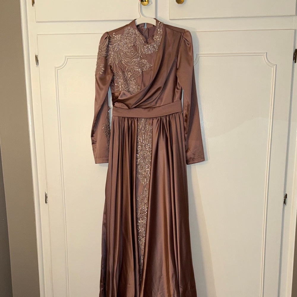 Sophisticated Long Sleeve Embroidered Dress